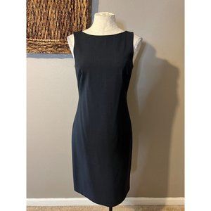 THEORY Dress Blue 6 Career Church Sleeveless Minimalist Stretch Wool
